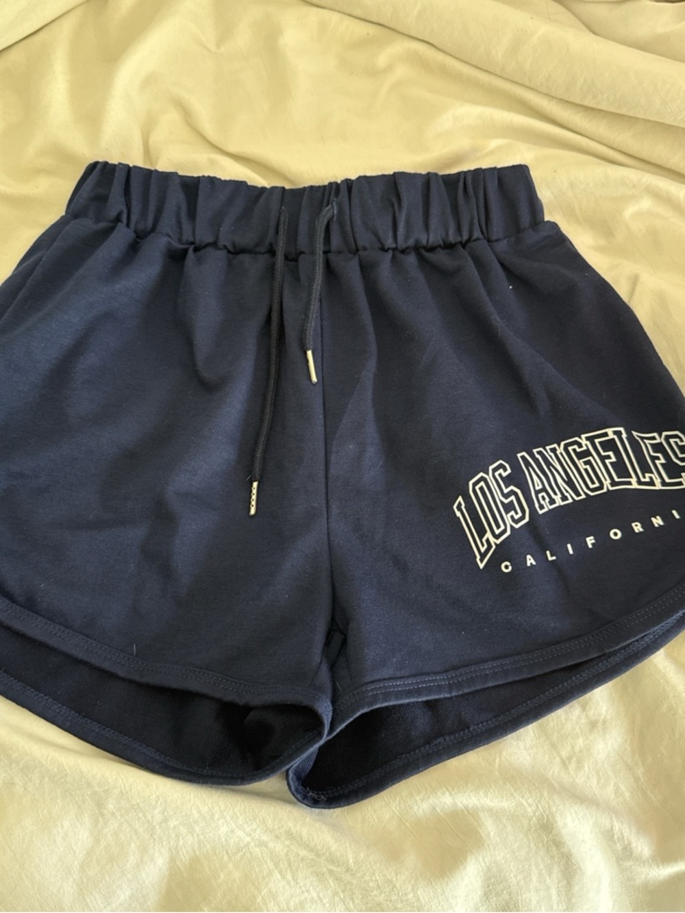 Brandy Melville Navy 'Los Angeles' Athletic Drawstring Shorts